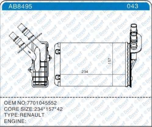 ZENON RN2653 Kalorifer Radyatoru Clio Ii - Thalia 1.5 Dci - Symbol 1.4-1.5 Dci 98>08